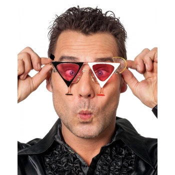 ÇOK SATAN Siyah Beyaz Renk Martini Parti Gözlüğü