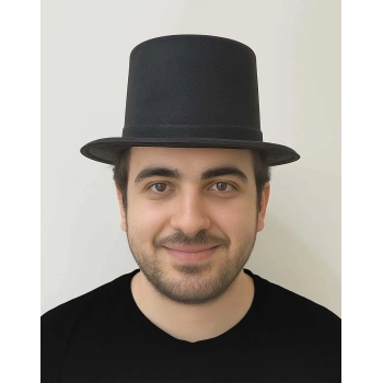 ÇOK SATAN Siyah Renk Plastik Nubuk Kadife Kaplama Fötr Şapka 11 cm