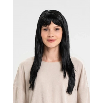 ÇOK SATAN Siyah Renk Uzun Parti Peruğu