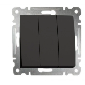 ÇOK SATAN Siyah Üçlü Anahtar Parlak Çerçevesiz - Priz ve Anahtar İçin Uyumlu Çerçeve