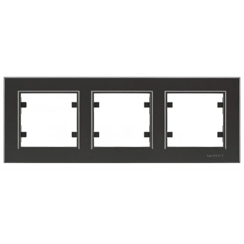 ÇOK SATAN Siyah Üçlü Yatay Çerçeve - Priz ve Anahtar İçin Uyumlu Çerçeve