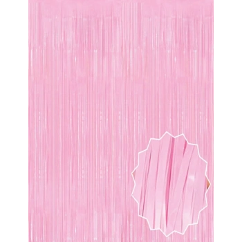 ÇOK SATAN Soft Pembe Püsküllü Kapı Perdesi - Parti, Baby Shower, Cinsiyet Partisi 1x2 M