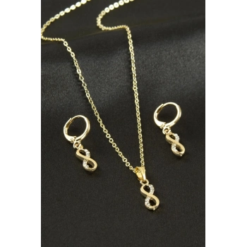 ÇOK SATAN Sonsuzluk Taşlı Set Kolye