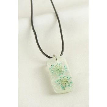 ÇOK SATAN Sultanotu Dikdörtgen Epoksi Kolye