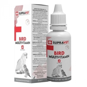 ÇOK SATAN Supravet Plus Kanarya Papağan Güvercin ve Muhabbet Kuşları için Multivitamin Damla 30 Ml