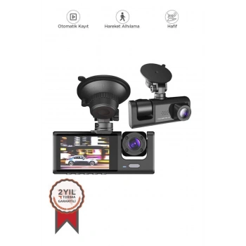 ÇOK SATAN TA-01 Siyah 1080p Araç içi 3 Kameralı Lcd Ekranlı Gece Görüşlü , G-sensör , Geri Görüş Kamera