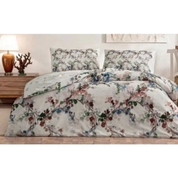 ÇOK SATAN Taç Çift Kişilik Ranforce Nevresim Takımı Dalila Krem