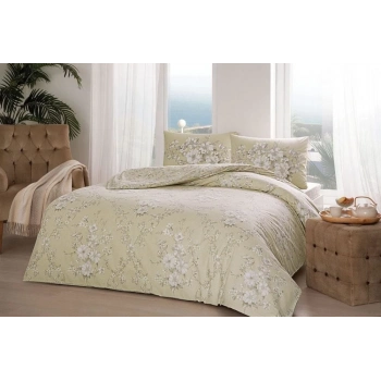 ÇOK SATAN Taç Çift Kişilik Ranforce Nevresim Takımı Lily Bej