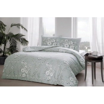 ÇOK SATAN Taç Çift Kişilik Ranforce Nevresim Takımı Lily Gri