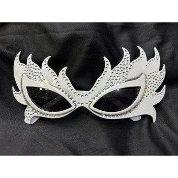 ÇOK SATAN Taşlı Beyaz Alev Parti Gözlüğü