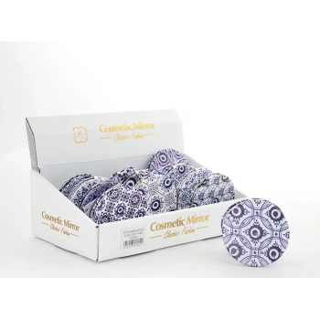 ÇOK SATAN Taşlı Nazar Boncuklu Yuvarlak El Aynası İnce