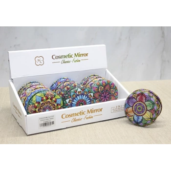 ÇOK SATAN Taşlı Yuvarlak El Aynası Kalın Model 4