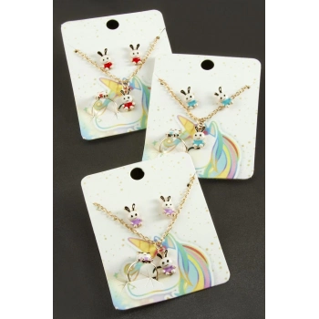 ÇOK SATAN Tavşan Mineli Set Kolye