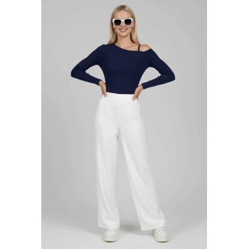 ÇOK SATAN Tek Omuz İpli Bluz Lacivert T4328