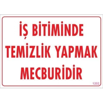 ÇOK SATAN Temizlik Düzen Uyarı Levhası 25x35 KOD:1202