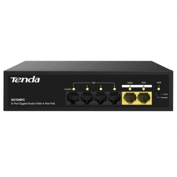ÇOK SATAN Tenda S106pc 6-portlu 10/100 Mbps Lite Poe Uplink Switch (4 Port Poe Destekli 55w Toplam Güç)