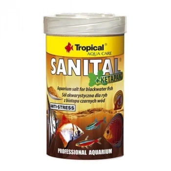 ÇOK SATAN Tropical Sanital Ketapang Su Biyotopu Balıkları için Akvaryum Tuzu Siyah 100 Ml 120 Gr