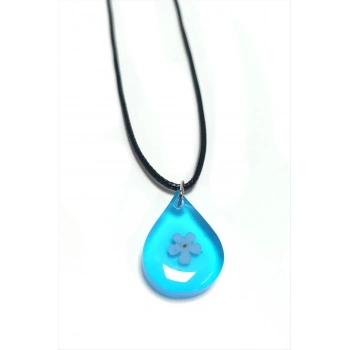 ÇOK SATAN Unutma Beni Çiçeği Damla Epoksi Kolye