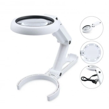 ÇOK SATAN Usb Şarj Edilebilir Katlanabilir 3.510x Büyüteç 8 Ledli Masa Ve Eliçin  Taşınabilir Büyüteç Fs90rc