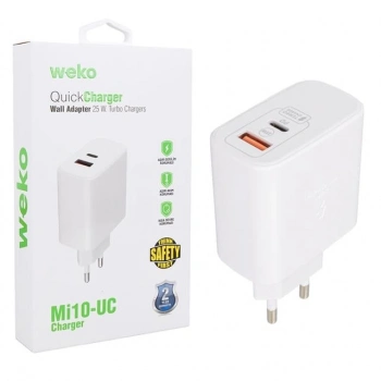 ÇOK SATAN Weko Wk-21446 S11-uc 25 Watt 3.0 Amper Type-c + Usb Telefon Şarj Başlık Adaptörü