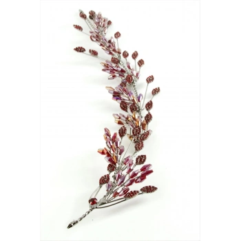 ÇOK SATAN Yaprak Taşlı Saç Aksesuarı