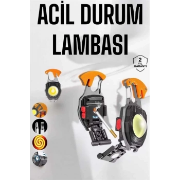 ÇOK SATAN yeni nesil Kamp Feneri Çok Fonksiyonlu Fener Anahtarlık Usb Çakmaklı Cam Kırıcı Kemer Kesici Açacak