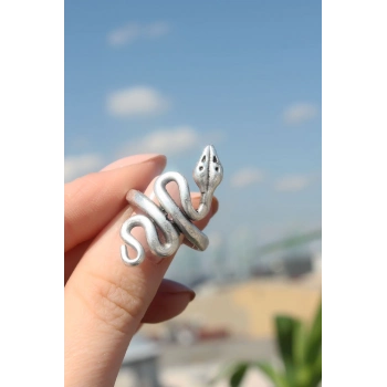 ÇOK SATAN Yılan Figürlü Metal Ayarlamalı Antik Yüzük