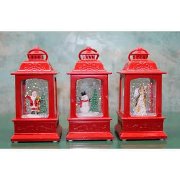 ÇOK SATAN Yılbaşı Temalı Işıklı Müzikli Kar Küresi Kırmızı Tasarımlı