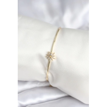 ÇOK SATAN Yıldız Figürlü Gold Renk Pirinç Kadın Bileklik