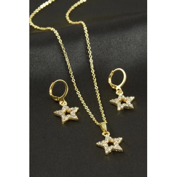 ÇOK SATAN Yıldız Taşlı Set Kolye