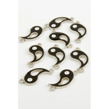 ÇOK SATAN Yin Yang Çift Kulp Mineli Bileklik ve Kolye Ucu Aparatı 1 Adet