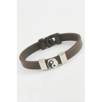 ÇOK SATAN Ying Yang Kaliteli Suni Deri Bileklik