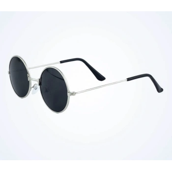 ÇOK SATAN Yuvarlak Cam John Lennon Tarzı Gümüş Çerçeveli Siyah Gözlük