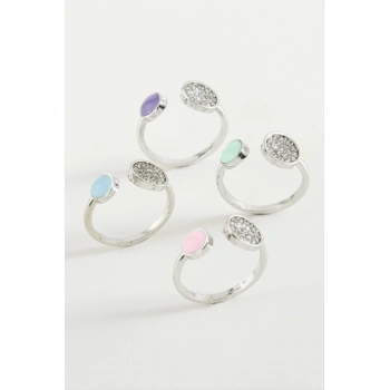 ÇOK SATAN Yuvarlak Taşlı Mineli Eklem Yüzük