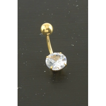 ÇOK SATAN Yuvarlak Zirkon Taşlı Çelik Piercing 1 Adet