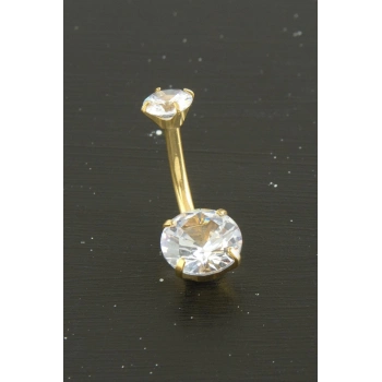 ÇOK SATAN Yuvarlak Zirkon Taşlı Çelik Piercing 1 Adet