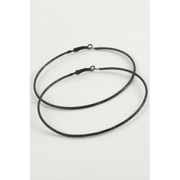 ÇOK SATAN Zikzak Desenli Metal Halka Küpe 8-9-10 cm