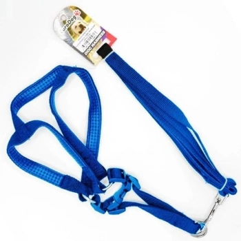 Euro Dog Köpek Uzatma Tasması ve Göğüs Tasması Takımı Mavi 20 Mm 120 Cm