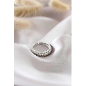 Gümüş Renk Ayarlamalı Burgu Kadın Yüzük