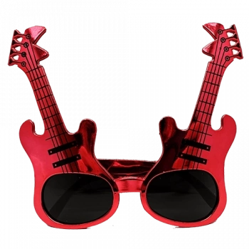 Kırmızı Renk Gitar Şekilli Parti Gözlüğü