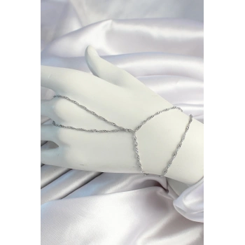 Pirinç Gümüş Renk Esnek Burgu Zincirli Şahmeran