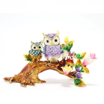 Swarovski Dal Üstünde 3lü Baykuş