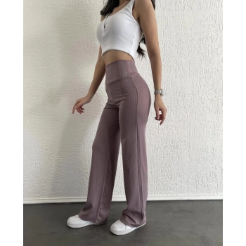 TAVSİYE EDİLEN GÜVENLİ SATICI fitilli palazzo pantolon sütlükahve