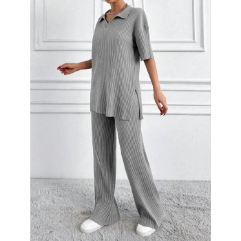 TAVSİYE EDİLEN GÜVENLİ SATICI Geniş fitilli polo yaka kısa kol takım