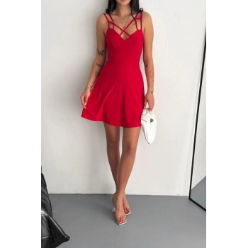 TAVSİYE EDİLEN GÜVENLİ SATICI İnce çift askılı mini elbise