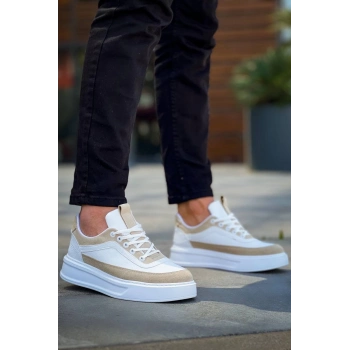 TAVSİYE EDİLEN GÜVENLİ SATICI KB-006 Kuback Beyaz Cilt Bej Süet  Yüksek Taban Bağcıklı Günlük Erkek Ayakkabı