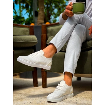 TAVSİYE EDİLEN GÜVENLİ SATICI KB-101 Kuback Beyaz Triko Bağcıklı Günlük Erkek Ayakkabı