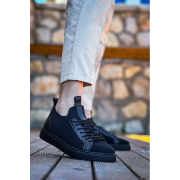 TAVSİYE EDİLEN GÜVENLİ SATICI KB-112  Kuback Siyah Siyah TabanTriko Bağcıklı  Günlük Erkek  Ayakkabı