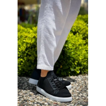 TAVSİYE EDİLEN GÜVENLİ SATICI KB-112   Kuback Siyah Triko Bağcıklı  Günlük Erkek  Ayakkabı