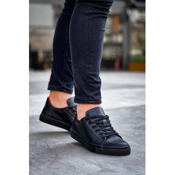 TAVSİYE EDİLEN GÜVENLİ SATICI KB-122  Kuback Siyah Cilt Siyah Yüksek Taban Bağcıklı Günlük Erkek Ayakkabı